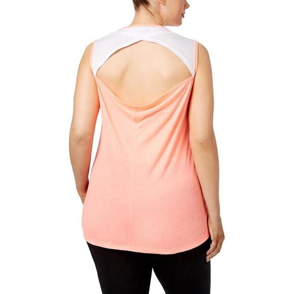 Material Girl Womens Plus Gym Vibes Open Back Slogan Tank Top Size 3X - Picture 2 of 2